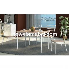 Dining Set 4 Chairs - Siantano DT DC Hawai / Natural - White